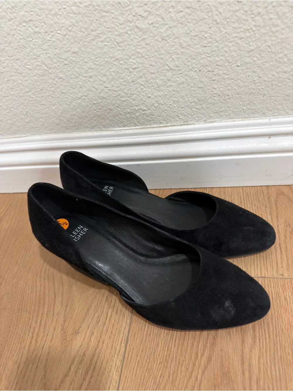 Eileen Fisher Lily Pump Black Suede D'Orsay Heels Size 8.5